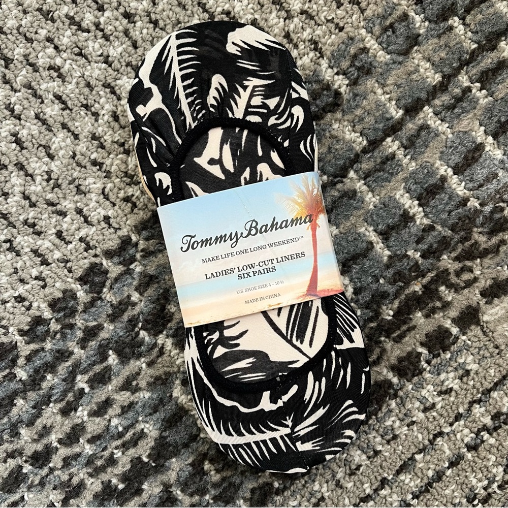 🌴 NWT Tommy Bahama Ladies’ Low-Cut Liners, 6 Pairs, Shoe Size 4 - 10.5, Neutral